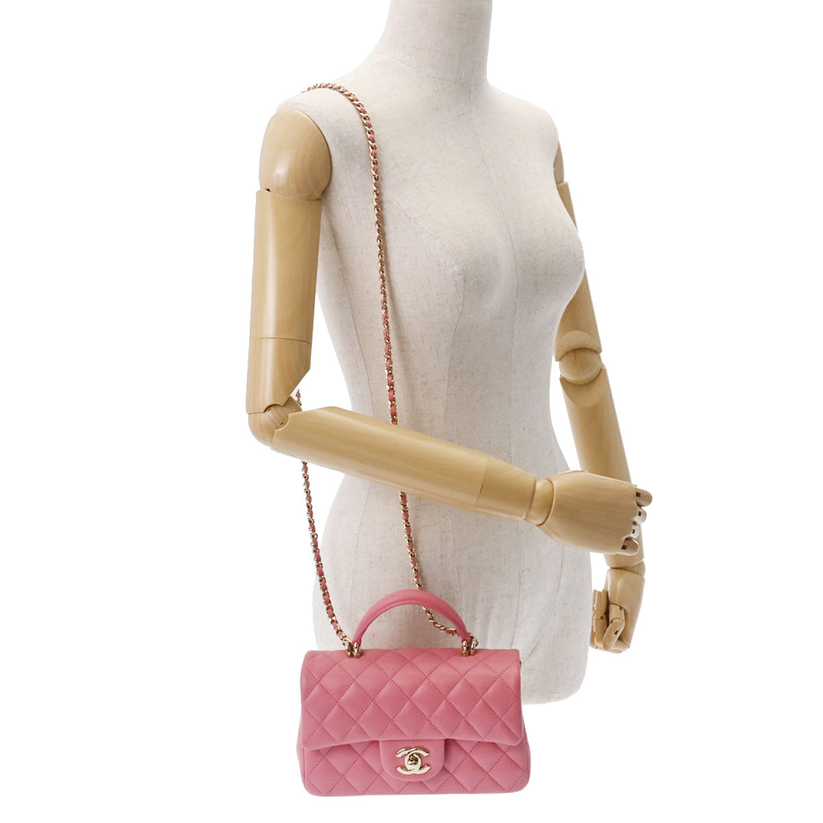 即日発送*シャネル CHANEL 2wayチェーンショルダー AS2431 シャネルトップハンドル ミニチェーンショルダー ピンク シャンパン