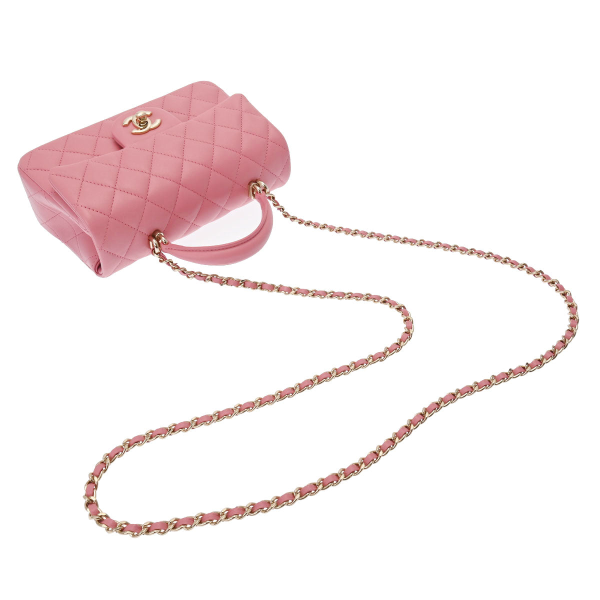 即日発送*シャネル CHANEL 2wayチェーンショルダー AS2431 シャネルトップハンドル ミニチェーンショルダー ピンク シャンパン
