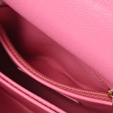 CHANEL シャネル マトラッセ トップハンドル XXS 2WAY ピンク AS2215 レディース キャビアスキン リザード ハンドバッグ 新同 中古 銀蔵