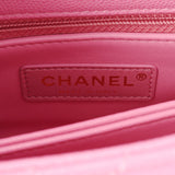 CHANEL シャネル マトラッセ トップハンドル XXS 2WAY ピンク AS2215 レディース キャビアスキン リザード ハンドバッグ 新同 中古 銀蔵