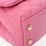 CHANEL シャネル マトラッセ トップハンドル XXS 2WAY ピンク AS2215 レディース キャビアスキン リザード ハンドバッグ 新同 中古 銀蔵