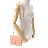 CHANEL シャネル マトラッセ ミニフラップ チェーンショルダー ピンクベージュ レディース キャビアスキン ショルダーバッグ ABランク 中古 銀蔵