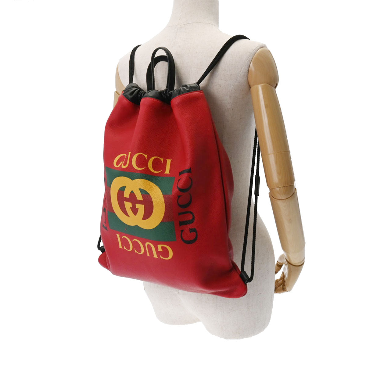 【美品】GUCCI（グッチ）ドローストリングバックパック　ブラック　黒 GUCCI（グッチ） 並行輸入 ショルダーバッグ インターロッキングG