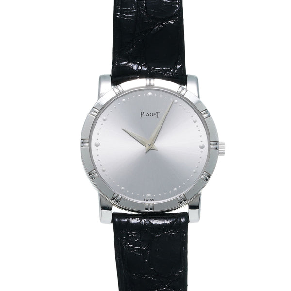 PIAGET ピアジェ ダンサー 94023 ボーイズ WG/革 腕時計 手巻き シルバー文字盤 Aランク 中古 銀蔵