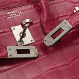 HERMES エルメス バーキン25 フューシャピンク □M刻印(2009年頃) レディース アリゲーター ハンドバッグ ABランク 中古 銀蔵