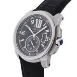 CARTIER カルティエ カリブル W7100041 メンズ SS/アリゲーター 腕時計 自動巻き 黒文字盤 Aランク 中古 銀蔵