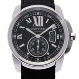 CARTIER カルティエ カリブル W7100041 メンズ SS/アリゲーター 腕時計 自動巻き 黒文字盤 Aランク 中古 銀蔵