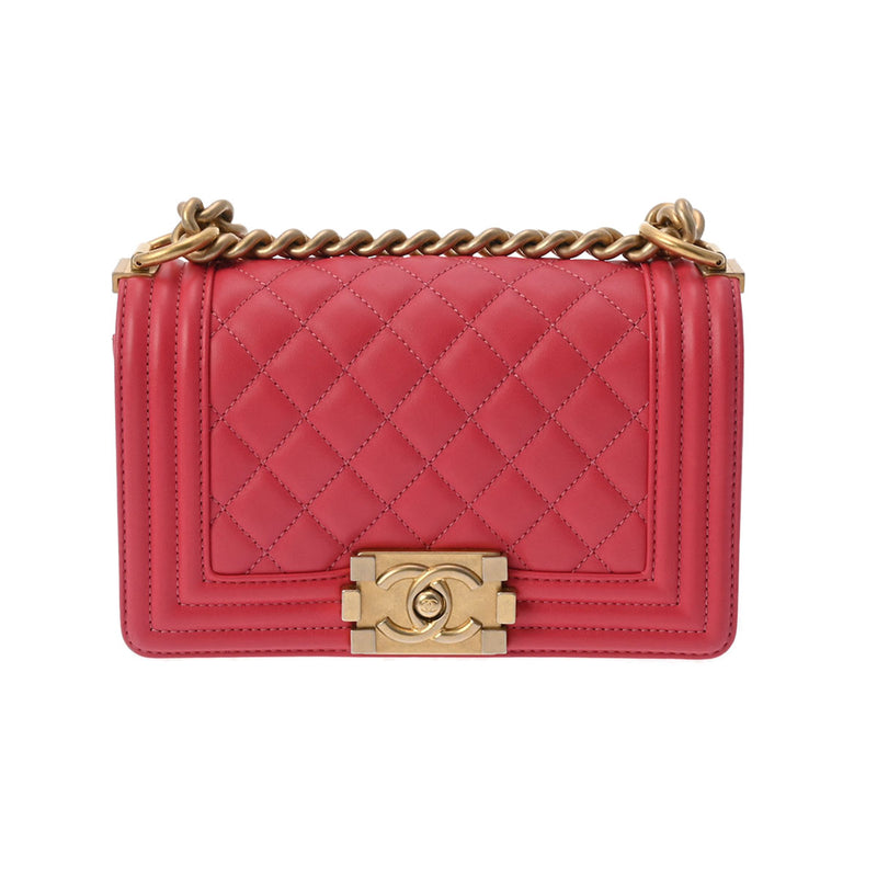 CHANEL シャネル ボーイシャネル 20 チェーンショルダー ピンク A67085 レディース カーフ ショルダーバッグ ABランク 中古 銀蔵