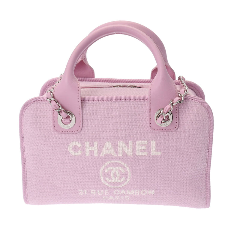 CHANEL シャネル ドーヴィル ボーリングバッグ 2WAY ピンク A92749 レディース キャンバス ハンドバッグ 未使用 銀蔵