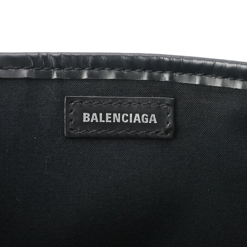 BALENCIAGA バレンシアガ ネイビーカバス XS 2WAY ベージュ/黒 レディース キャンバス/レザー ハンドバッグ ABランク 中古 銀蔵