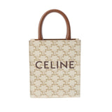 CELINE セリーヌ ミニ バーティカルカバ 2WAY 白/ブラウン レディース トリオンフキャンバス/レザー ハンドバッグ ABランク 中古 銀蔵