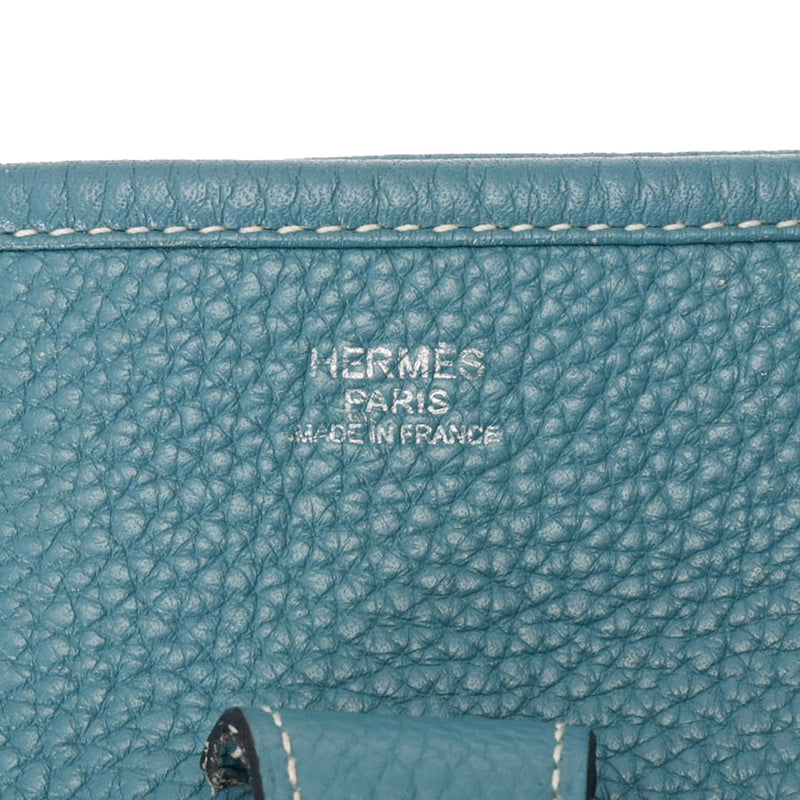 HERMES エルメス エヴリン3 GM ブルージーン パラシウム金具 □Q刻印(2013年頃) ユニセックス トリヨンクレマンス ショルダーバッグ Bランク 中古 銀蔵