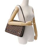 LOUIS VUITTON ルイヴィトン ダミエ トライベッカ カレ ブラウン N51161 レディース ダミエキャンバス ショルダーバッグ Bランク 中古 銀蔵