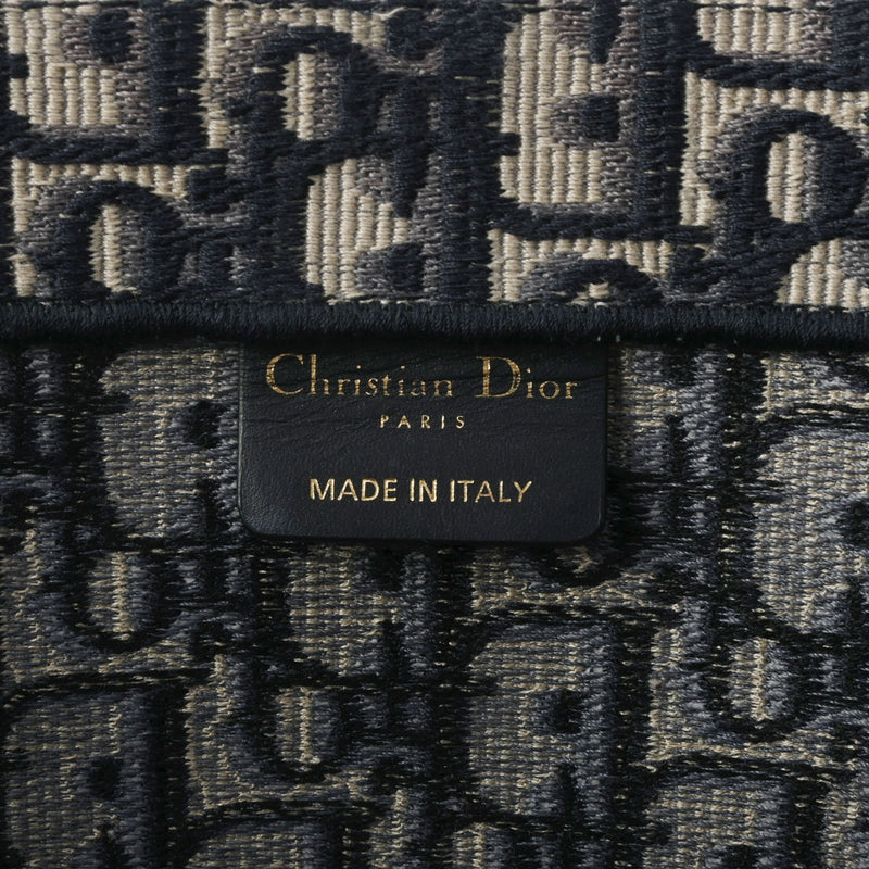 CHRISTIAN DIOR クリスチャンディオール ブックトート ラージサイズ ネイビー M1286ZRIW M928 ユニセックス キャンバス ハンドバッグ Bランク 中古 銀蔵