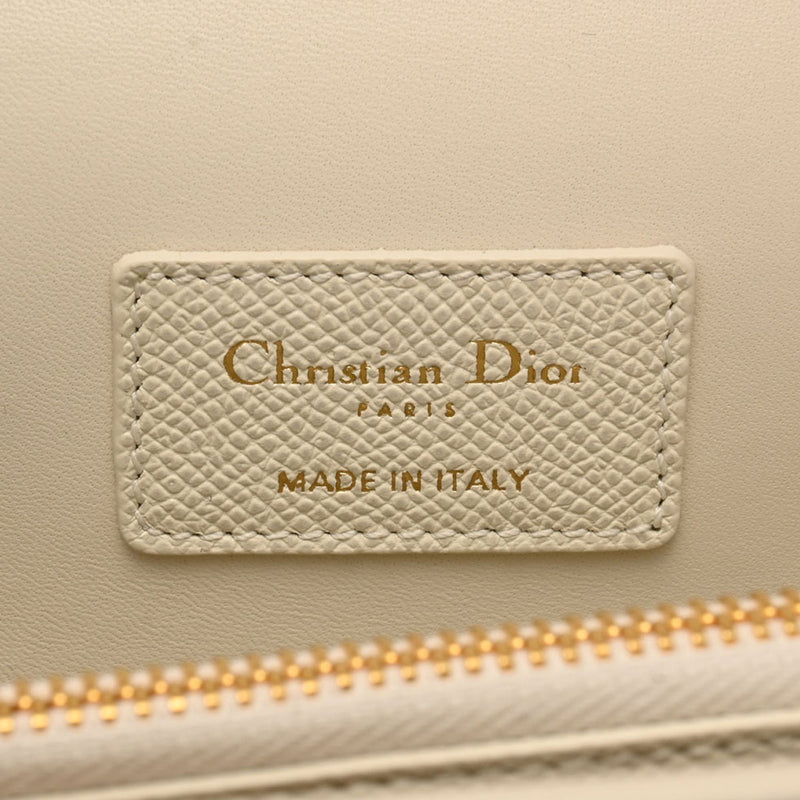 CHRISTIAN DIOR クリスチャンディオール モンテーニュ 白 M9321UMBA レディース レザー ハンドバッグ Aランク 中古 銀蔵