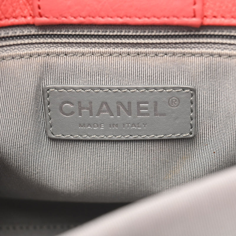 CHANEL シャネル エグゼクティブ トート サーモンピンク シルバー金具 レディース カーフ トートバッグ ABランク 中古 銀蔵