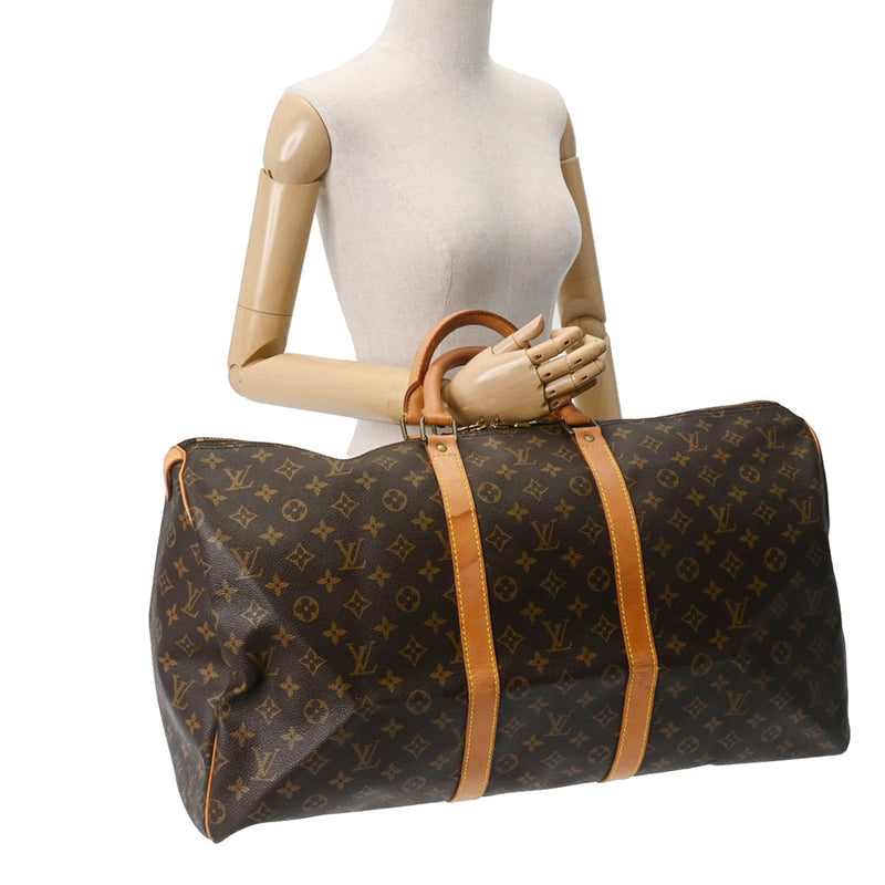 LOUIS VUITTON ルイヴィトン モノグラム キーポル 55 ブラウン M41424 ユニセックス モノグラムキャンバス ボストンバッグ Bランク 中古 銀蔵