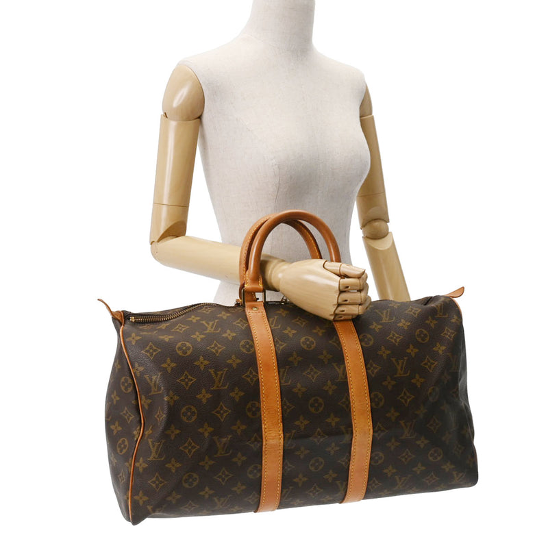 LOUIS VUITTON ルイヴィトン モノグラム キーポル 45 ブラウン M41428 ユニセックス モノグラムキャンバス ボストンバッグ Bランク 中古 銀蔵