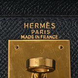 HERMES エルメス ケリー 28 外縫い ブルーインディゴ ゴールド金具 ○X刻印(1994年頃) レディース クシュベル 2WAYバッグ ABランク 中古 銀蔵