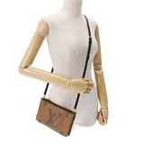 LOUIS VUITTON ルイヴィトン モノグラムジャイアント リバース ポシェットドゥーブルジップ ブラウン M69203 レディース モノグラムキャンバス ショルダーバッグ Aランク 中古 銀蔵