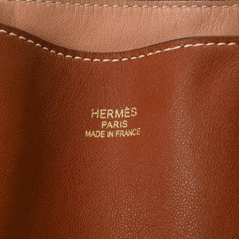 HERMES エルメス ドゥブルセンス 28 リバーシブルトート フォーブ/ベージュ □Q刻印(2013年頃) ユニセックス ヴォースイフト ハンドバッグ Bランク 中古 銀蔵