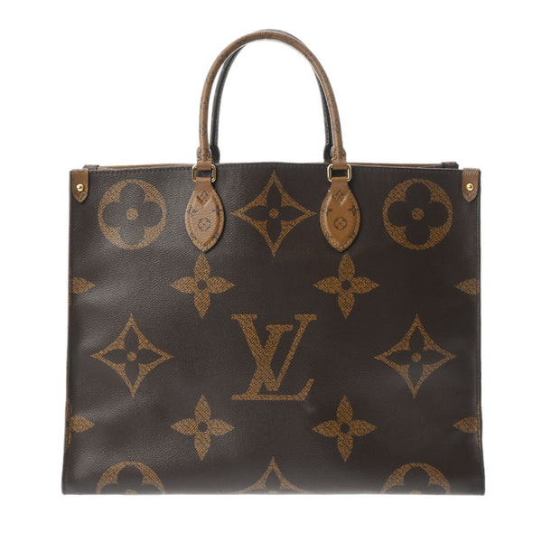 LOUIS VUITTON ルイヴィトン モノグラムリバース ジャイアント オンザゴー GM ブラウン M45320 レディース モノグラムキャンバス 2WAYバッグ ABランク 中古 銀蔵