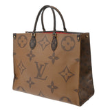 LOUIS VUITTON ルイヴィトン モノグラムリバース ジャイアント オンザゴー GM ブラウン M45320 レディース モノグラムキャンバス 2WAYバッグ ABランク 中古 銀蔵