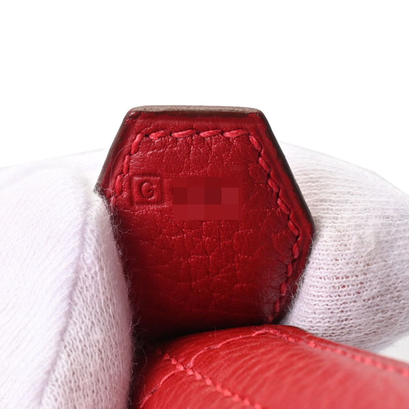 HERMES エルメス ボリード 37  ルージュヴィフ ゴールド金具 □G刻印(2003年頃) ユニセックス フィヨルド ハンドバッグ ABランク 中古 銀蔵