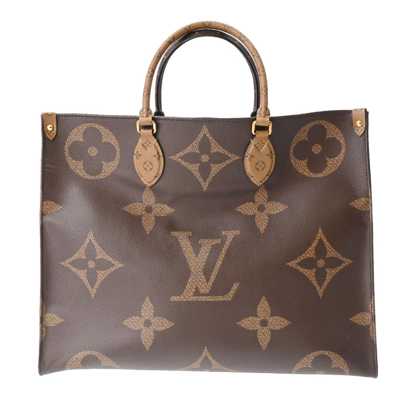 LOUIS VUITTON ルイヴィトン モノグラムジャイアント オンザゴー GM 2WAYトート ブラウン M44576 ユニセックス モノグラムリバースキャンバス ハンドバッグ Aランク 中古 銀蔵