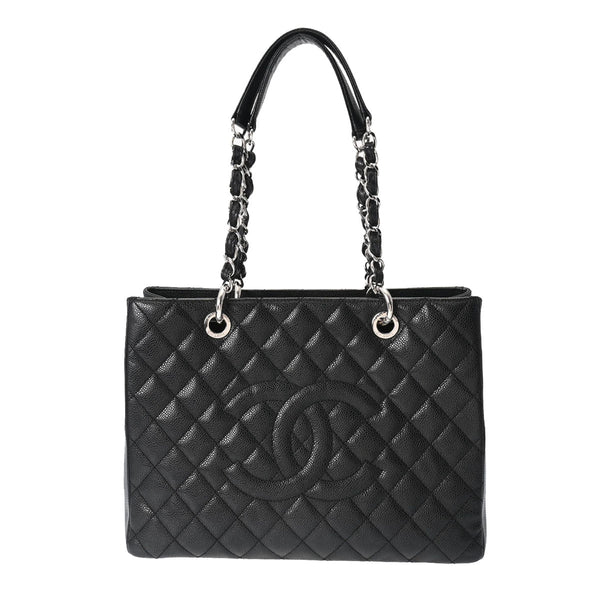 CHANEL シャネル GST グランドショッピングトート 黒 レディース キャビアスキン トートバッグ Aランク 中古 銀蔵