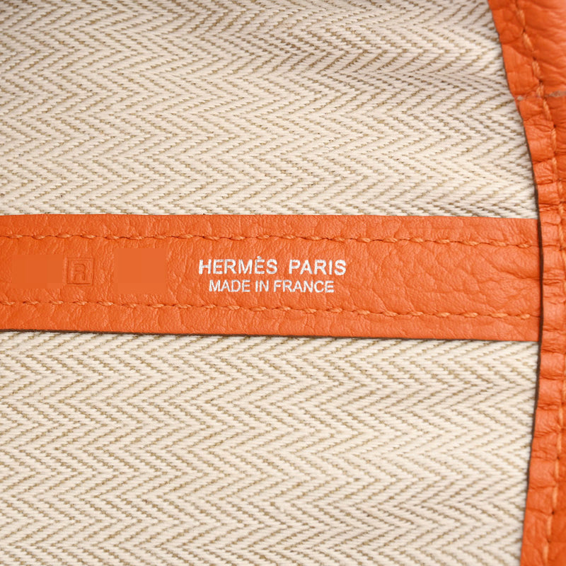 HERMES エルメス ガーデンパーティ PM フー パラジウム金具 □R刻印(2014年頃) レディース ヴァッシュカントリー ハンドバッグ ABランク 中古 銀蔵