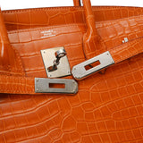 HERMES エルメス バーキン 30 オレンジ □L刻印(2008年頃) レディース ポロサスリセ ハンドバッグ Aランク 中古 銀蔵