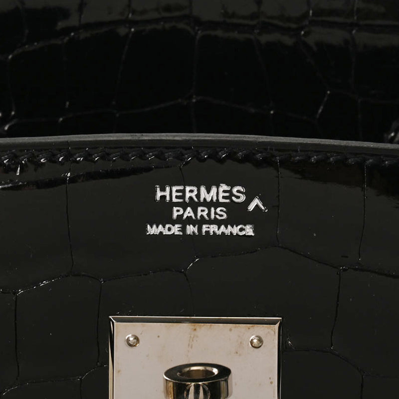 HERMES エルメス バーキン30 黒 □L刻印(2008年頃) レディース ポロサスリセ ハンドバッグ ABランク 中古 銀蔵