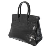 HERMES エルメス バーキン30 黒 □L刻印(2008年頃) レディース ポロサスリセ ハンドバッグ ABランク 中古 銀蔵