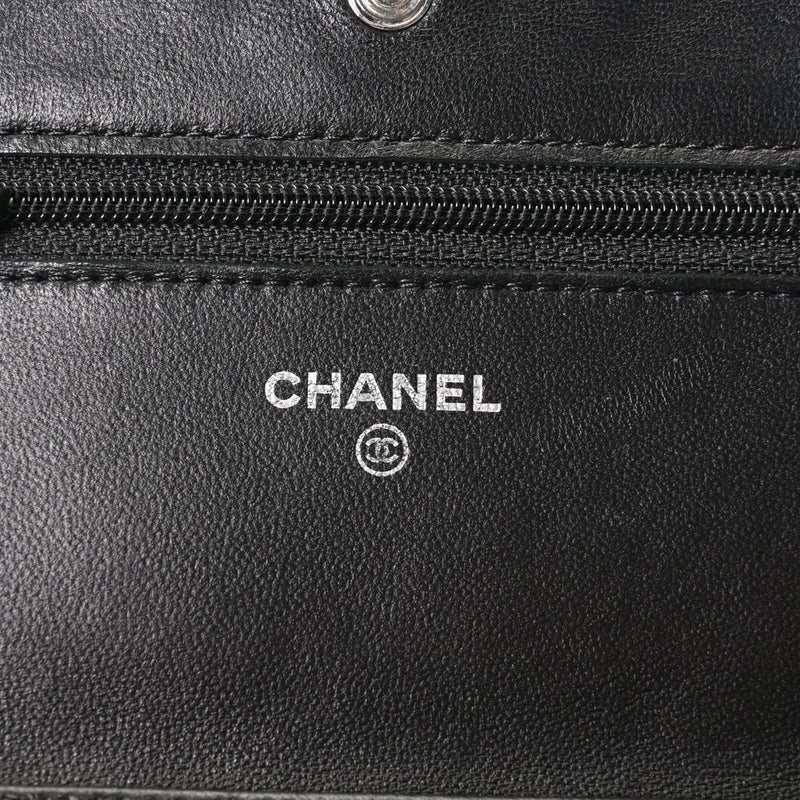 CHANEL シャネル マトラッセ チェーンウォレット 黒 シルバー金具 レディース キャビアスキン ショルダーバッグ Bランク 中古 銀蔵