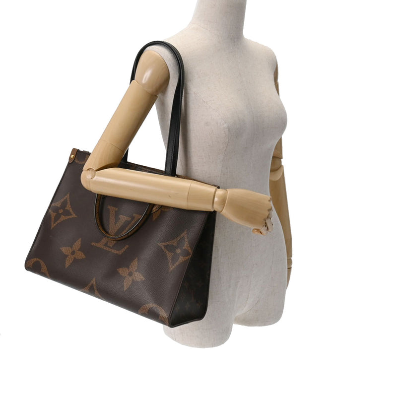 LOUIS VUITTON ルイヴィトン モノグラムジャイアント オンザゴー MM 2WAYトート ブラウン M45321 レディース モノグラムリバースキャンバス ハンドバッグ Bランク 中古 銀蔵