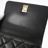 CHANEL シャネル マトラッセ トップハンドル XXS 2WAY 黒/レインボー AS2215 レディース レザー ハンドバッグ Aランク 中古 銀蔵