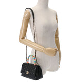 CHANEL シャネル マトラッセ トップハンドル XXS 2WAY 黒/レインボー AS2215 レディース レザー ハンドバッグ Aランク 中古 銀蔵