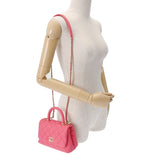 CHANEL シャネル マトラッセ トップハンドル XXS 2WAY ピンク AS2215 レディース キャビアスキン ハンドバッグ Aランク 中古 銀蔵