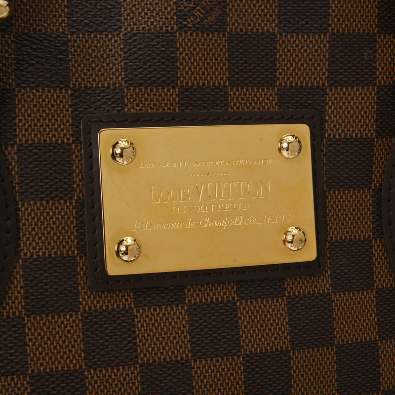 LOUIS VUITTON ルイヴィトン ダミエ ハムステッドMM ブラウン N51204 レディース ダミエキャンバス ハンドバッグ Aランク 中古 銀蔵