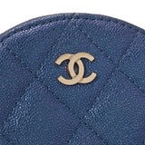 CHANEL シャネル ミニクラシック チェーンショルダー メタリックブルー AP0245 ユニセックス キャビアスキン ショルダーバッグ Aランク 中古 銀蔵