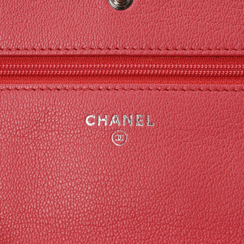 CHANEL シャネル チェーンウォレット ココマーク クローバー ピンク A84206 レディース レザー ショルダーバッグ ABランク 中古 銀蔵