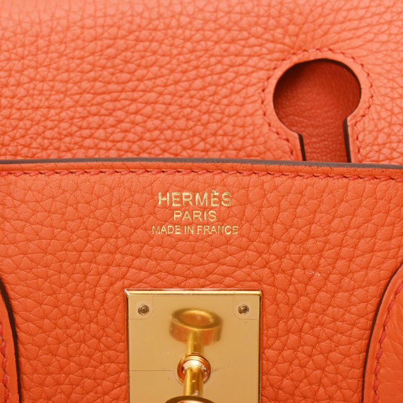 HERMES エルメス バーキン 30 オレンジポピー T刻印(2015年頃) レディース トリヨンクレマンス ハンドバッグ Aランク 中古 銀蔵