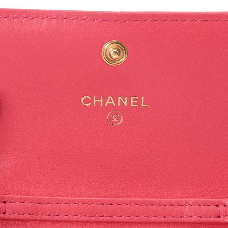 CHANEL シャネル シャネル19 フラップコインパース ピンク AP1787 レディース ラムスキン コインケース Aランク 中古 銀蔵