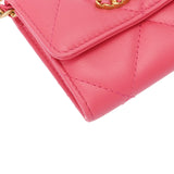 CHANEL シャネル シャネル19 フラップコインパース ピンク AP1787 レディース ラムスキン コインケース Aランク 中古 銀蔵