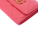CHANEL シャネル シャネル19 フラップコインパース ピンク AP1787 レディース ラムスキン コインケース Aランク 中古 銀蔵