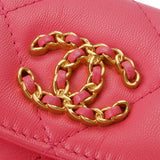 CHANEL シャネル シャネル19 フラップコインパース ピンク AP1787 レディース ラムスキン コインケース Aランク 中古 銀蔵