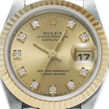 ROLEX ロレックス デイトジャスト 10Pダイヤ 69173G レディース YG/SS 腕時計 自動巻き シャンパン文字盤 Aランク 中古 銀蔵