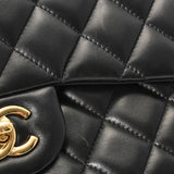 CHANEL シャネル マトラッセ Wフラップ チェーンショルダー 30cm 黒 シルバー金具 A58600 レディース ラムスキン ショルダーバッグ Aランク 中古 銀蔵