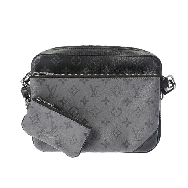 LOUIS VUITTON ルイヴィトン モノグラムエクリプス トリオメッセンジャー 黒 M69443 メンズ モノグラムキャンバス ショルダーバッグ Aランク 中古 銀蔵